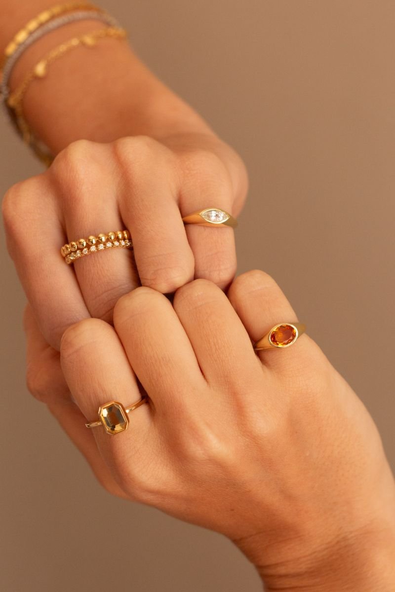 Anel Retângulo Reflexo