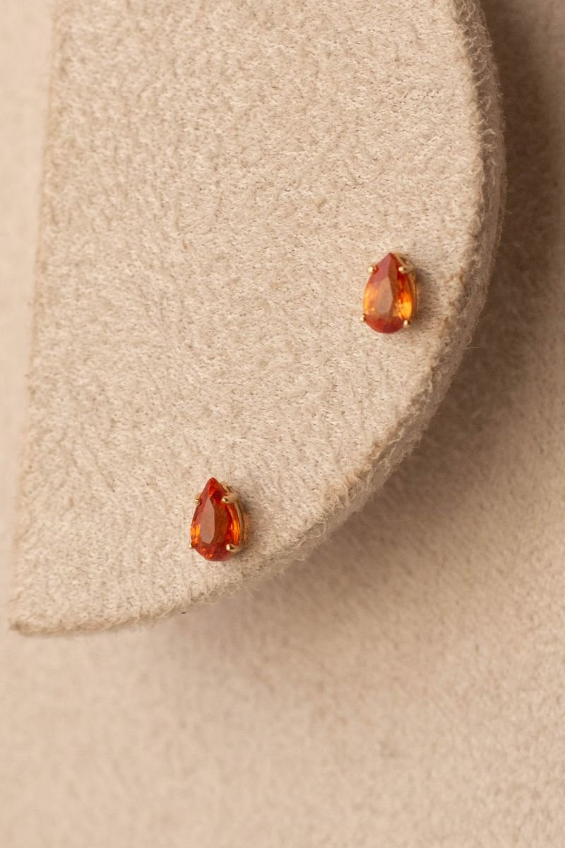 Brinco Gota Safira Laranja