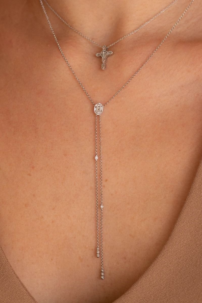 Colar Cruz Diamantes