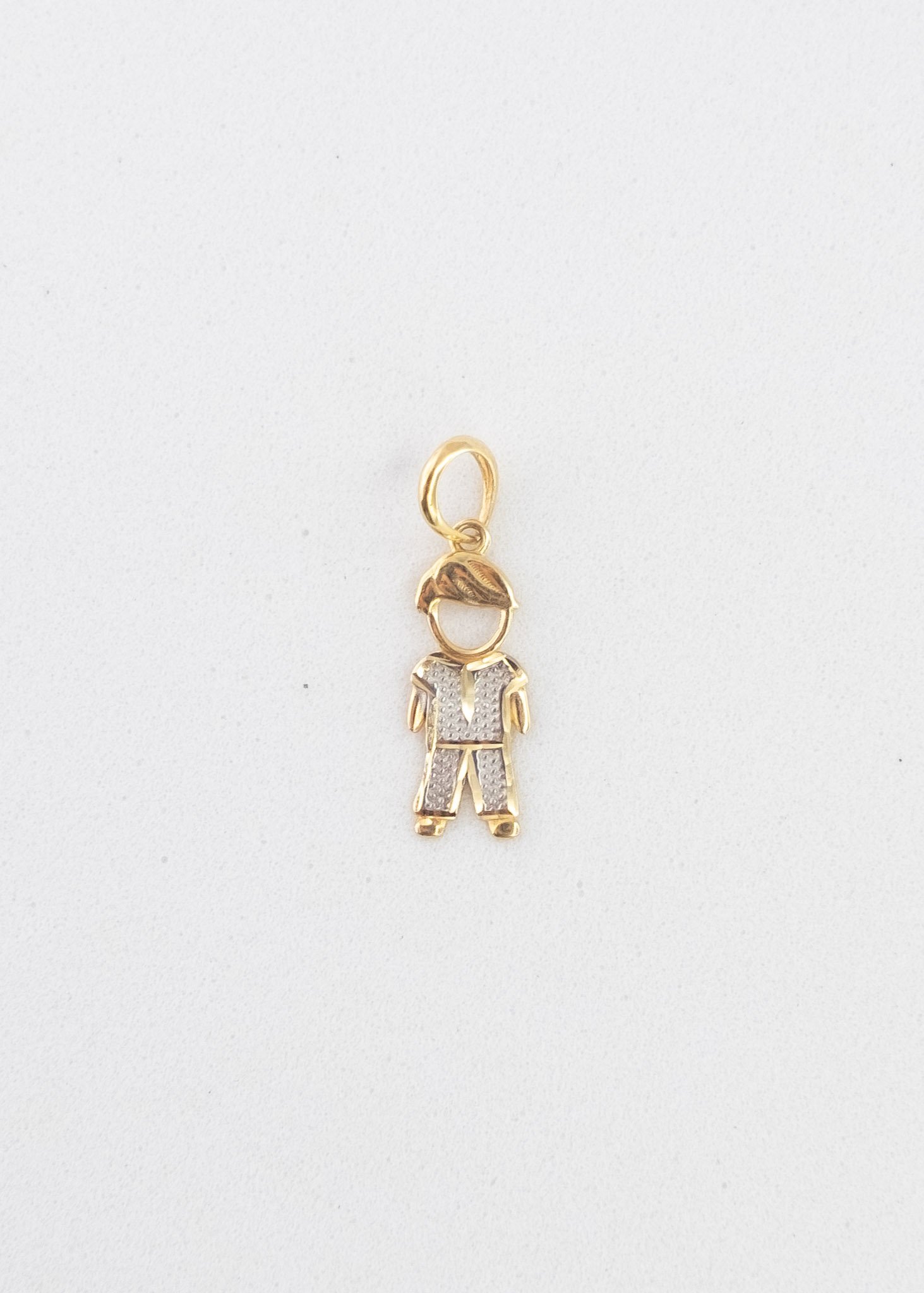 Pingente Menino Ouro Branco e Amarelo