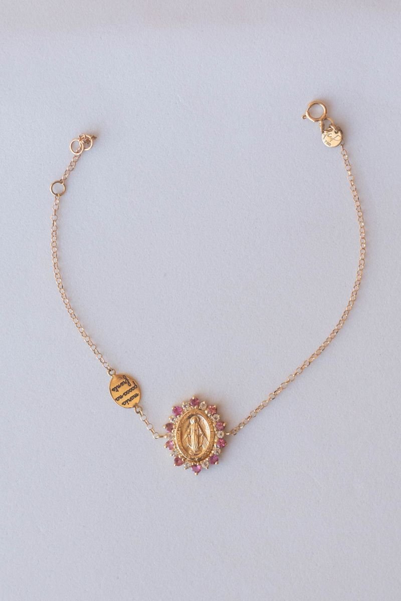 Pulseira Medalha Milagrosa com Topázios